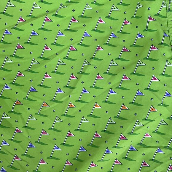 Southern Pines golf flag printed elastic waist lined swim shorts trunks sz XXL - Picture 3 of 6